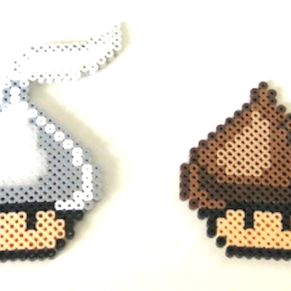 Perler Beads Hershey Kiss Mushroom Head Magnets